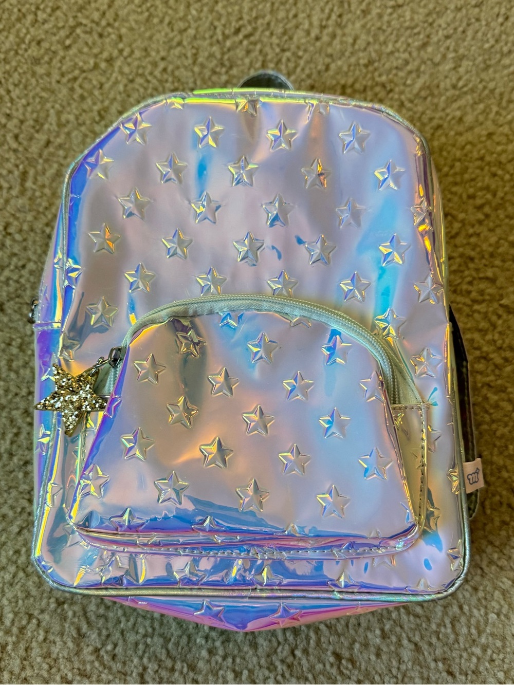 Kids’ Holographic Star Backpack - silver metallic